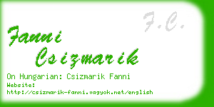 fanni csizmarik business card